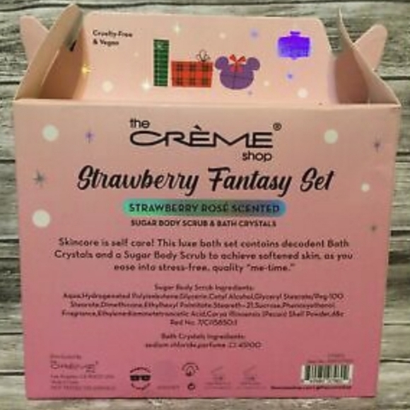 Disney Minnie Mouse the CREME shop Strawberry Rose Fantasy Sugar Scrub Bath Set - Picture 4 of 7